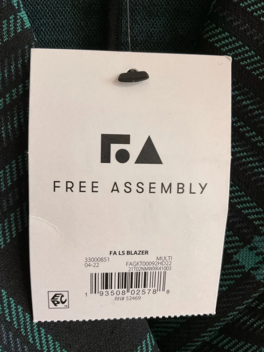 Free Assembly Plaid Double Breasted Schoolgirl Blazer